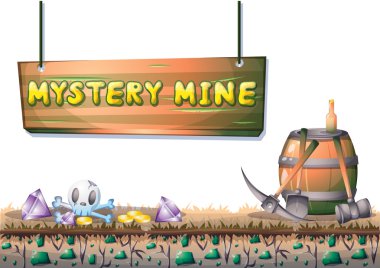 çizgi film vektör mayın oyunun hedefi ayrı katmanları ile