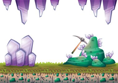 çizgi film vektör mayın oyunun hedefi ayrı katmanları ile