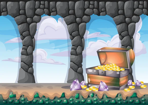 çizgi film vektör mağara oyunu ve animasyon için ayrı katmanları ile