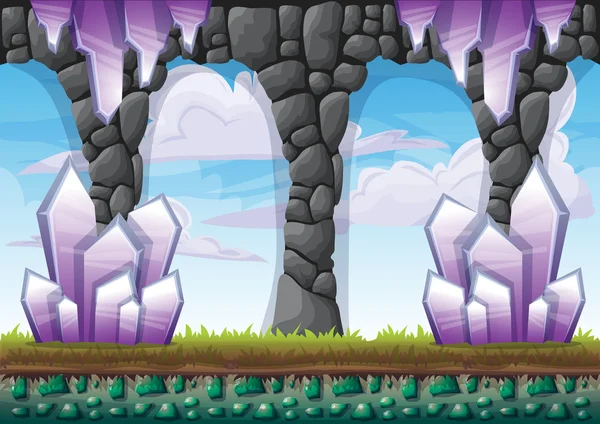 çizgi film vektör mağara oyunu ve animasyon için ayrı katmanları ile