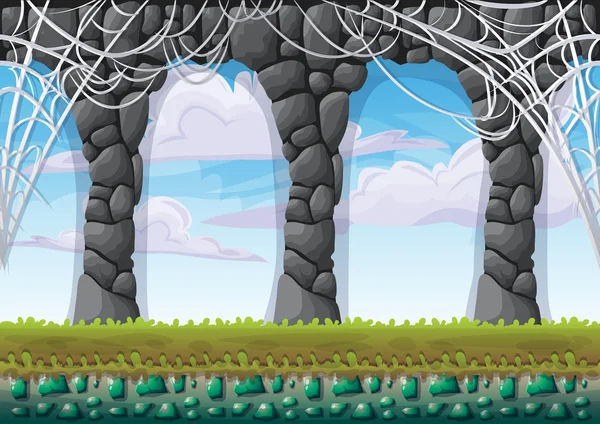 çizgi film vektör mağara oyunu ve animasyon için ayrı katmanları ile