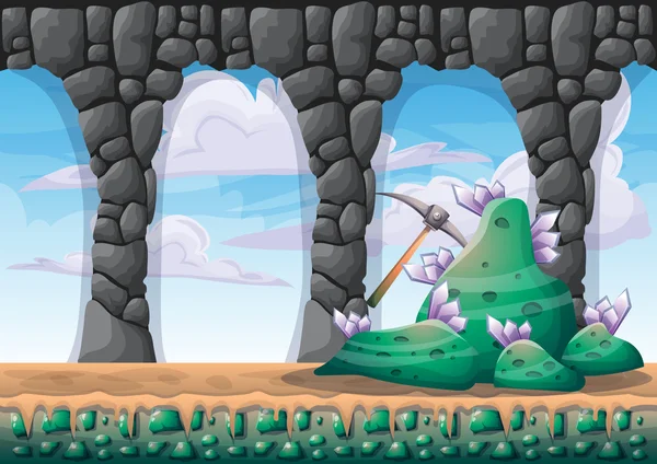 çizgi film vektör mağara oyunu ve animasyon için ayrı katmanları ile