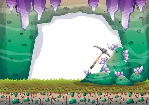 Cueva vector de dibujos animados con capas separadas para el juego y la animación — Vector de stock