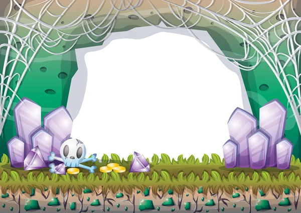 çizgi film vektör mağara oyunu ve animasyon için ayrı katmanları ile