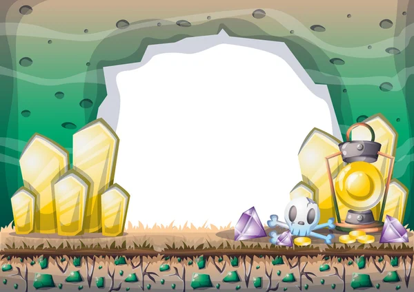 Cartoon vector cave with separated layers for game and animation — Stock vektor