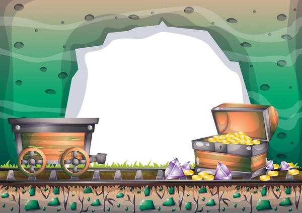 Cueva vector de dibujos animados con capas separadas para el juego y la animación — Vector de stock