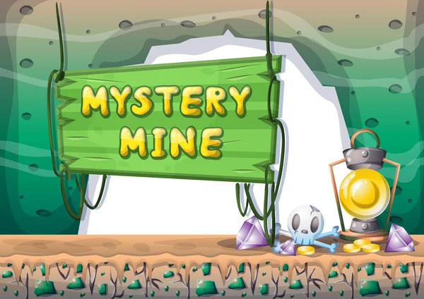 çizgi film vektör mağara oyunu ve animasyon için ayrı katmanları ile