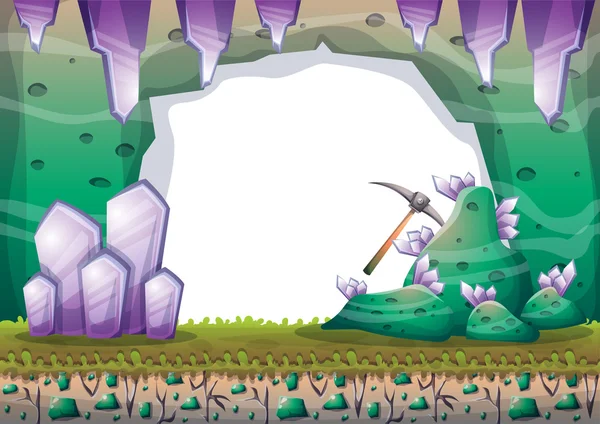 Cartoon vector cave with separated layers for game and animation — Διανυσματικό Αρχείο