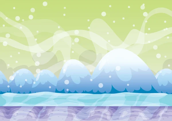 Dibujos animados vector nieve paisaje fondo con capas separadas para el juego y la animación — Vector de stock