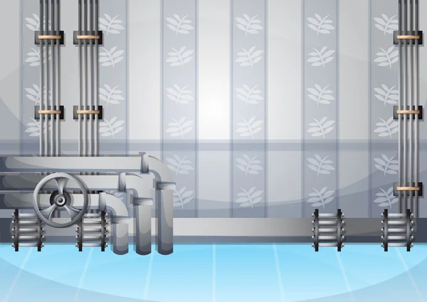 Illustration vectorielle de dessin animé mur de tuyau d'eau avec couches séparées — Image vectorielle