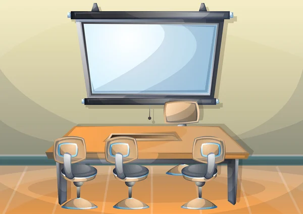 Cartoon vector illustration interior office room — Stock Vector
