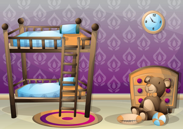cartoon vector illustration interior kid room