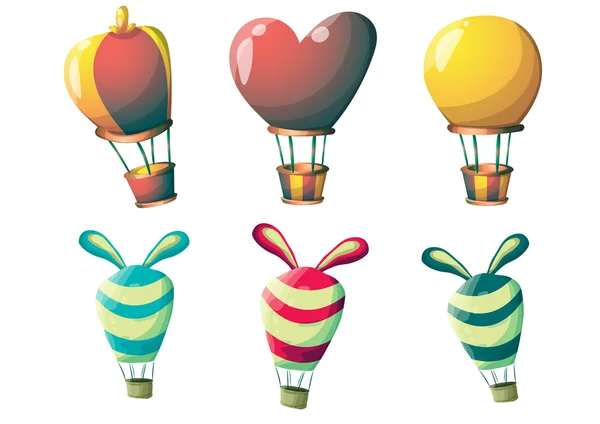 Cartoon vector cute balloons object with separated layers — Stock Vector