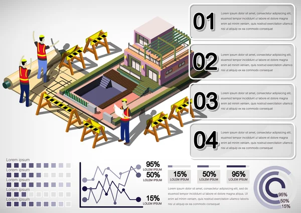 Abbildung der Info Grafik Hausstrukturkonzept — Stockvektor