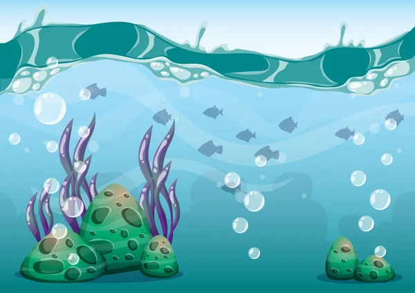 Desenho animado vetor fundo subaquático com camadas separadas para a arte do jogo e animação — Vetor de Stock
