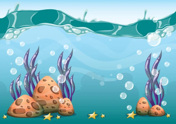 Cartoon vector onderwater achtergrond met gescheiden lagen voor game art en animatie — Stockvector