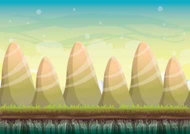 çizgi film vektör doğa manzara arka plan ile oyun sanat ve animasyon için ayrı katmanlar