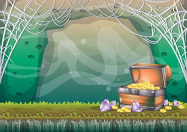 çizgi film vektör mağara oyunu ve animasyon için ayrı katmanları ile