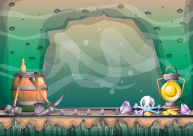 çizgi film vektör mağara oyunu ve animasyon için ayrı katmanları ile