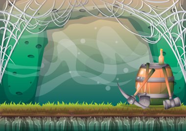 çizgi film vektör mağara oyunu ve animasyon için ayrı katmanları ile