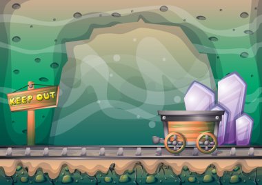 çizgi film vektör mağara oyunu ve animasyon için ayrı katmanları ile