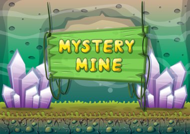 çizgi film vektör mağara oyunu ve animasyon için ayrı katmanları ile