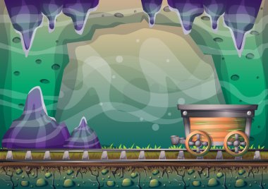 çizgi film vektör mağara oyunu ve animasyon için ayrı katmanları ile