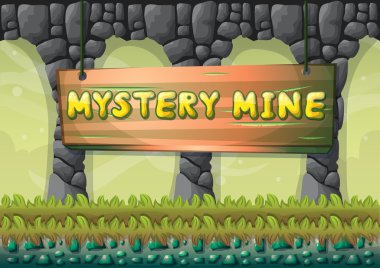 çizgi film vektör mağara oyunu ve animasyon için ayrı katmanları ile