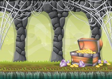 çizgi film vektör mağara oyunu ve animasyon için ayrı katmanları ile