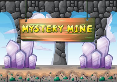 çizgi film vektör mağara oyunu ve animasyon için ayrı katmanları ile