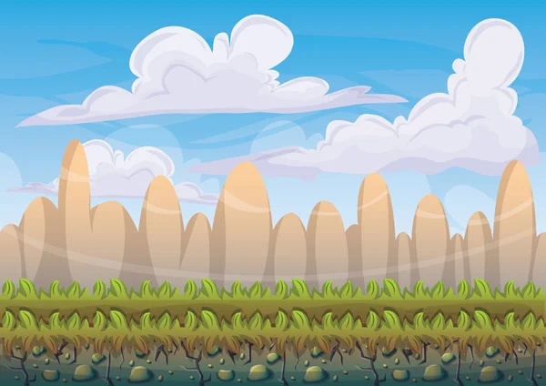 Cartoon vector nature landscape background with separated layers for game art and animation — Stock vektor