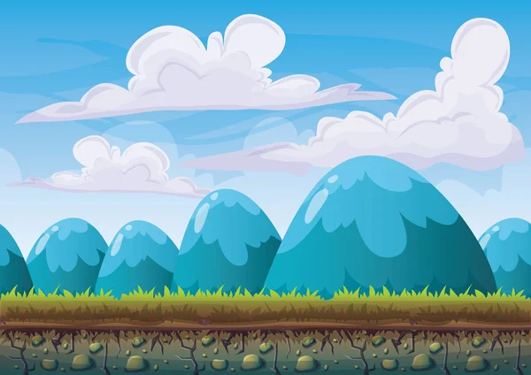 Desenho animado vector natureza paisagem fundo com camadas separadas para a arte do jogo e animação — Vetor de Stock