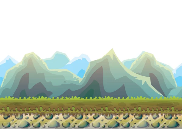 Cartoon vector nature landscape background with separated layers for game art and animation — Stockový vektor