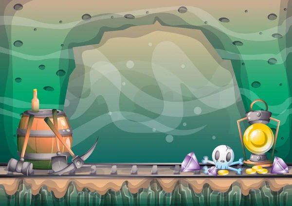 게임 및 애니메이션에 대 한 분리 된 레이어와 만화 벡터 동굴 — 스톡 벡터