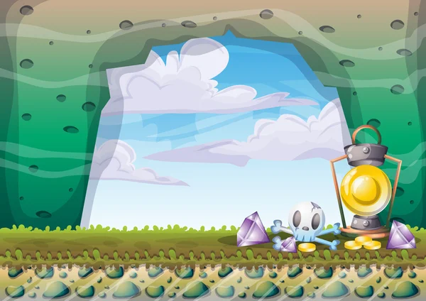 Kreskówka wektor jaskini z oddzielne warstwy dla gier i animacji — Wektor stockowy