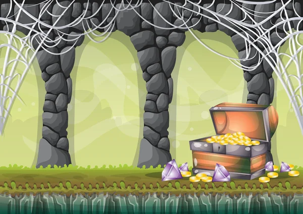 çizgi film vektör mağara oyunu ve animasyon için ayrı katmanları ile