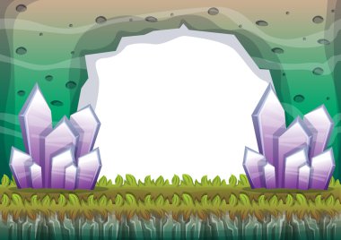 çizgi film vektör mağara oyunu ve animasyon için ayrı katmanları ile