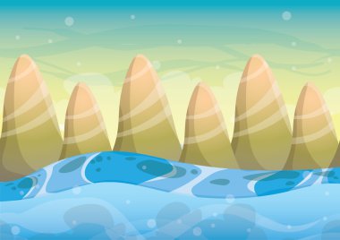oyun resim ve animasyon oyun için ayrı katmanları ile karikatür vektör deniz arka plan