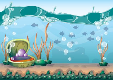 çizgi film oyun sanat ve animasyon için ayrı katmanları ile vektör sualtı arka plan