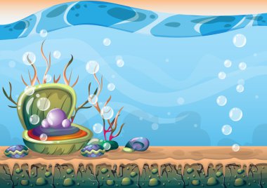 çizgi film oyun sanat ve animasyon için ayrı katmanları ile vektör sualtı arka plan