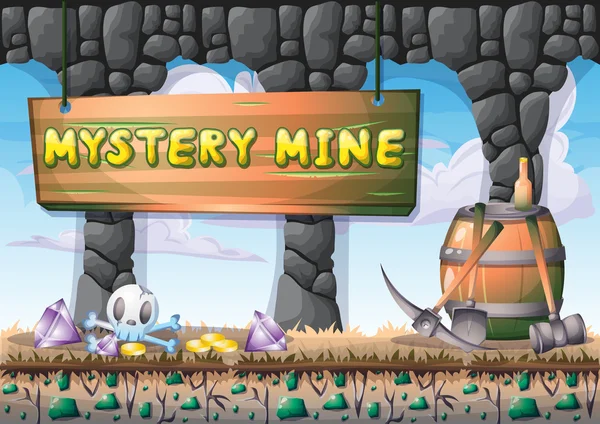 çizgi film vektör mağara oyunu ve animasyon için ayrı katmanları ile