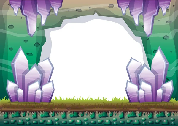 Cartoon vector cave with separated layers for game and animation — ストックベクタ