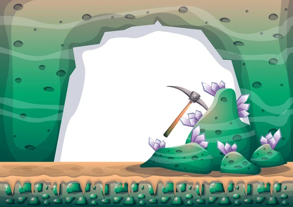 게임 및 애니메이션에 대 한 분리 된 레이어와 만화 벡터 동굴 — 스톡 벡터