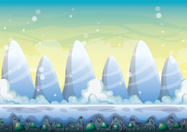 卡通矢量雪风景背景分离层为游戏和动画游戏 — 图库矢量图片