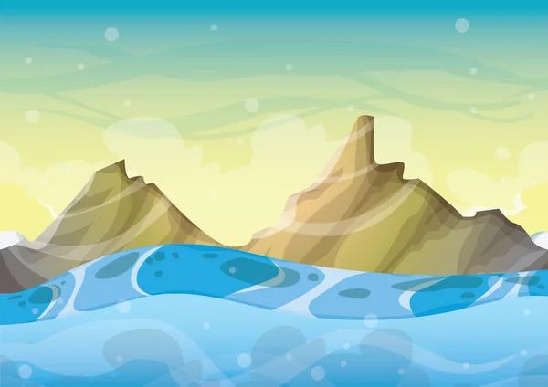 Cartoon vector sea background with separated layers for game art and animation game — Stock Vector