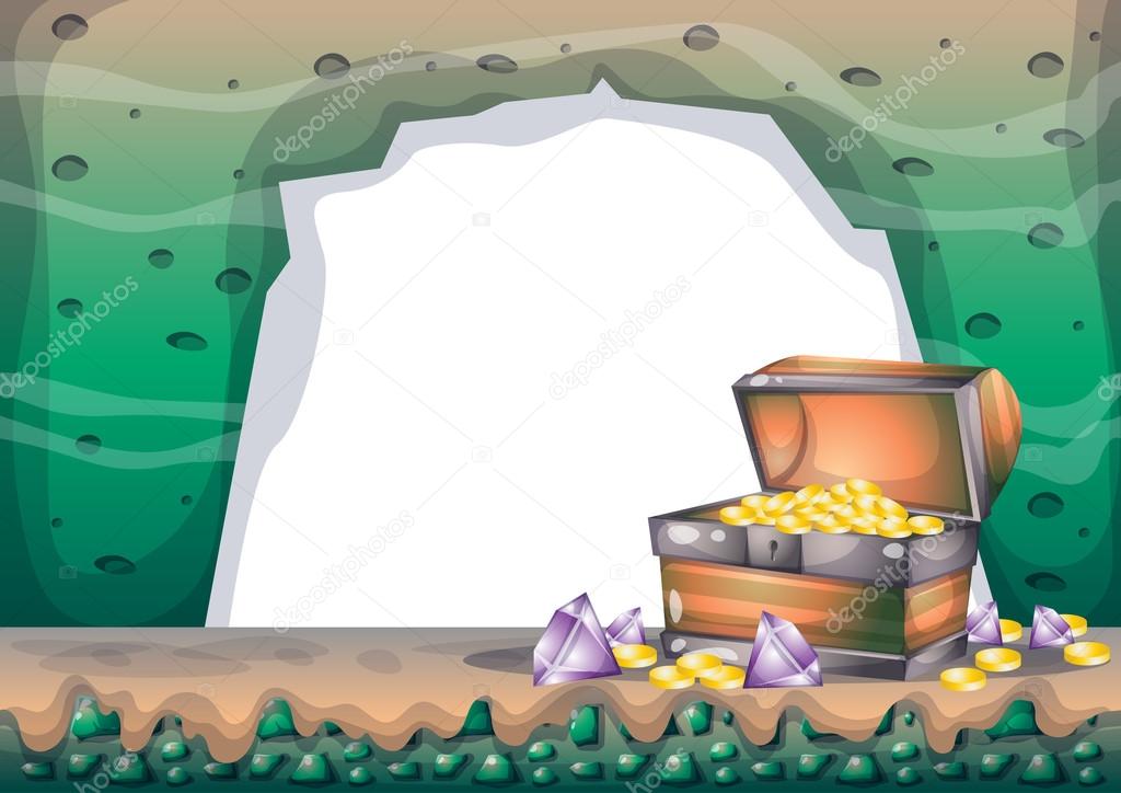cartoon vector cave with separated layers for game and animation