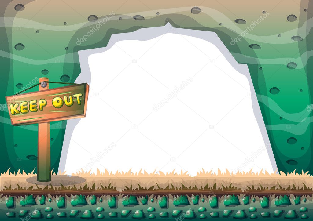 cartoon vector cave with separated layers for game and animation