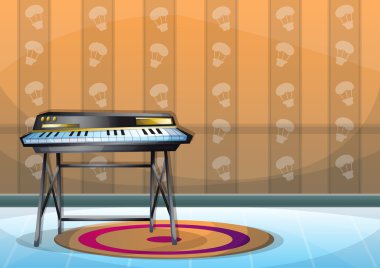 çizgi film vektör illüstrasyon iç müzik odası ayrı katmanları ile