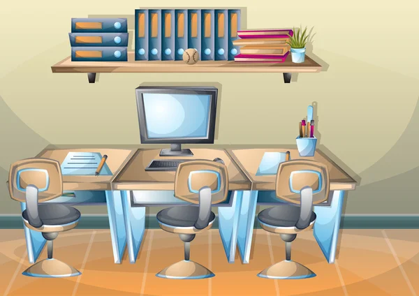 Cartoon vector illustratie interieur klas met gescheiden lagen — Stockvector