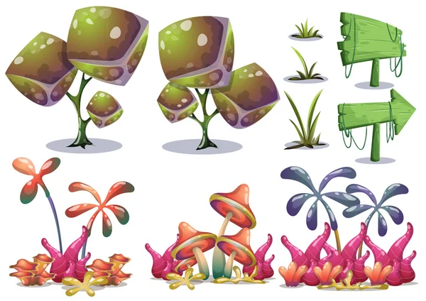 Desenho animado vector natureza paisagem objeto com camadas separadas para a arte do jogo e animação — Vetor de Stock